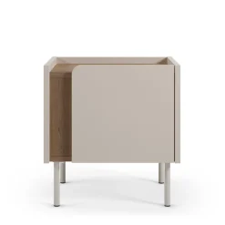 BOXY Table de chevet 1 porte en bois et métal
