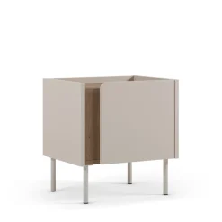 BOXY Table de chevet 1 porte en bois et métal