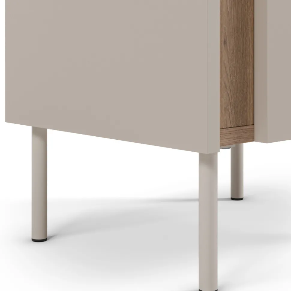 BOXY Table de chevet 1 porte en bois et métal
