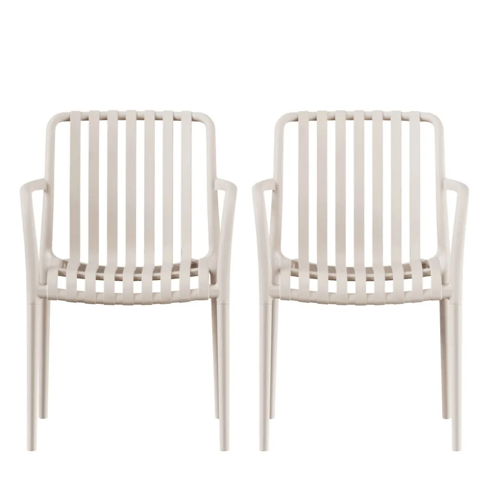 BRANO Lot de 2 fauteuils de jardin en résine