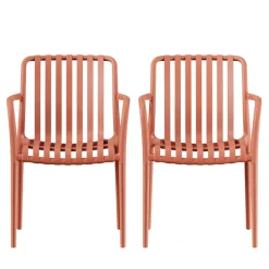 BRANO Lot de 2 fauteuils de jardin en résine