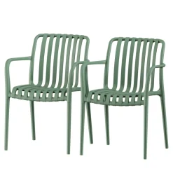 BRANO Lot de 2 fauteuils de jardin en résine