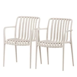 BRANO Lot de 2 fauteuils de jardin en résine
