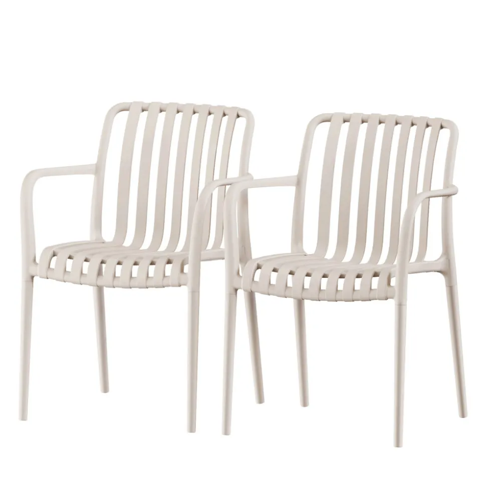BRANO Lot de 2 fauteuils de jardin en résine