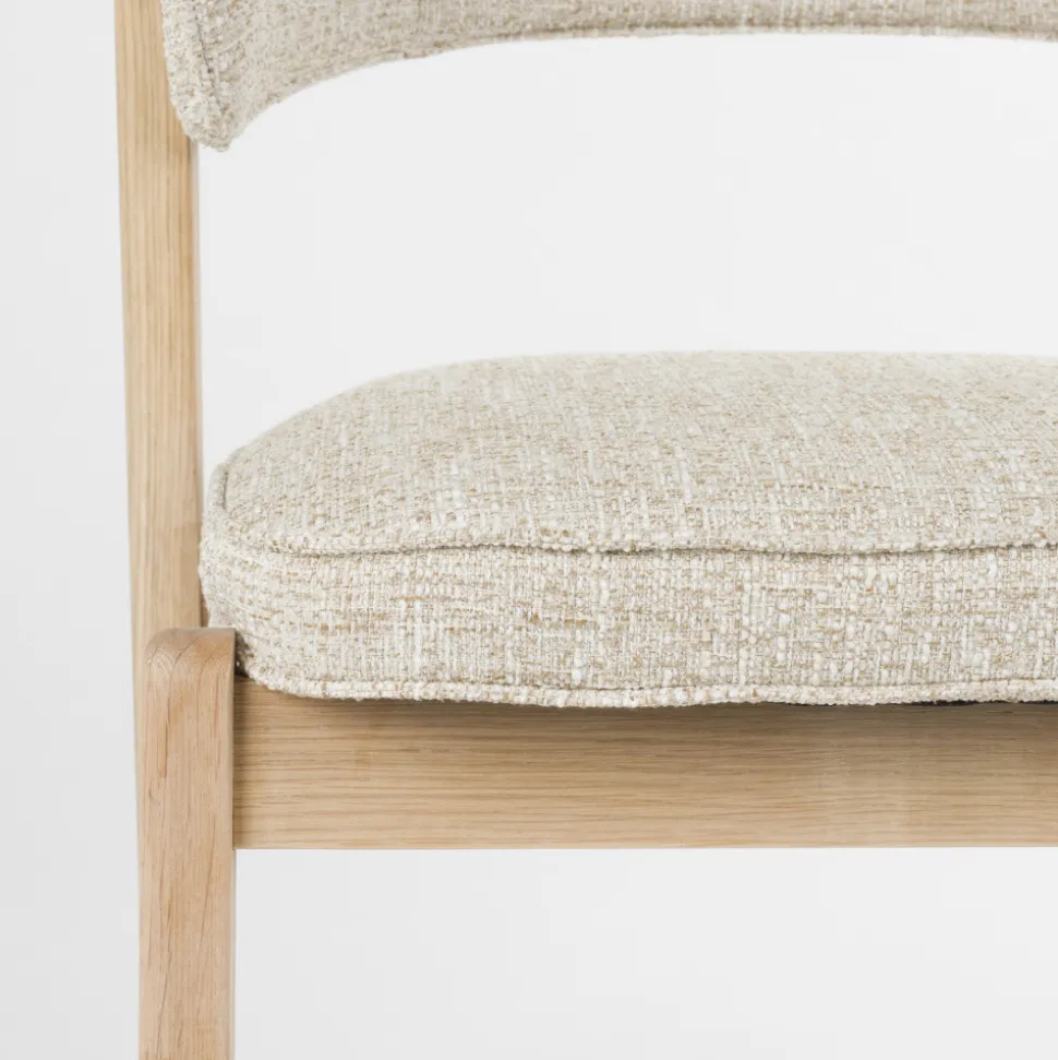 BRIGHT Lot de 2 chaises en tissu et bois