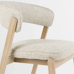 BRIGHT Lot de 2 chaises en tissu et bois