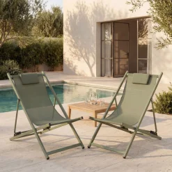 BRISA Lot de 2 chiliennes en aluminium