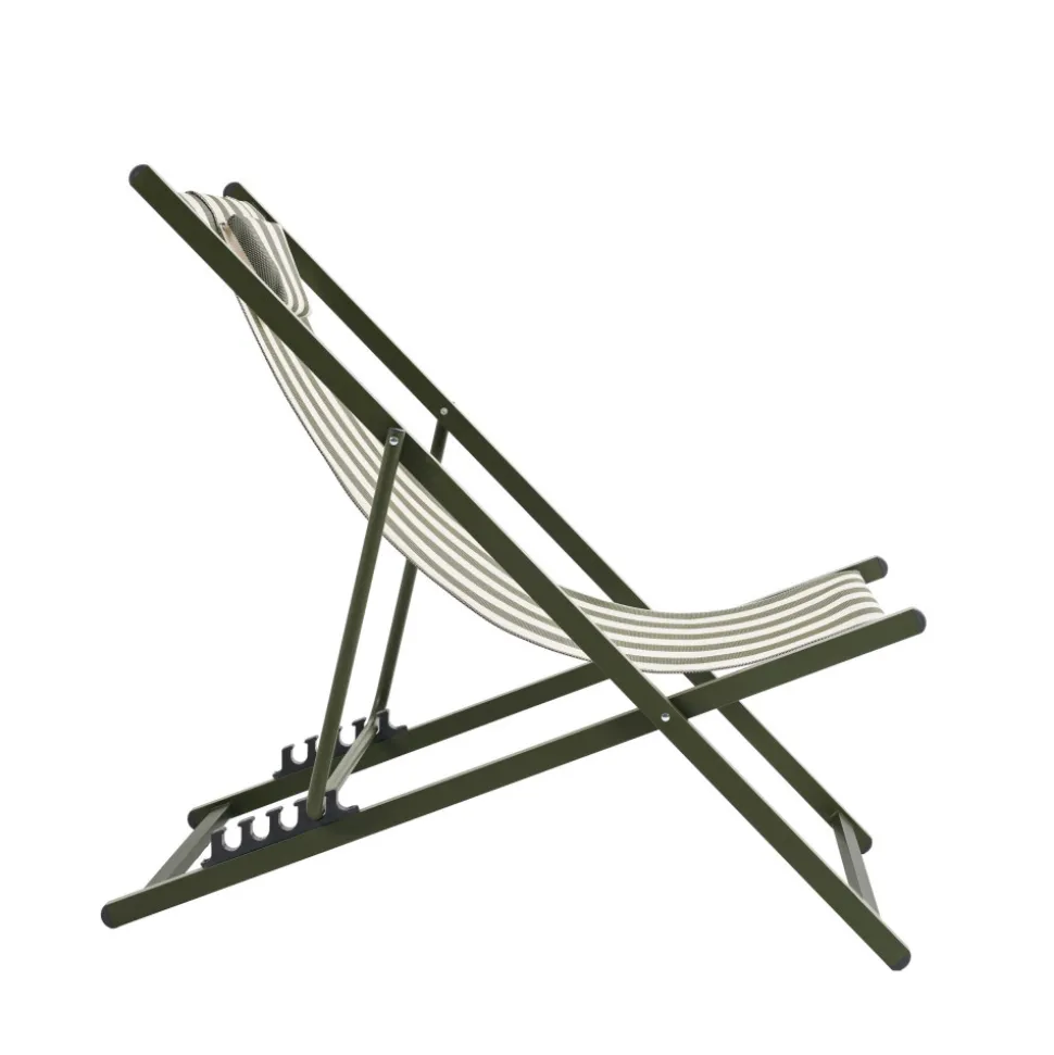 BRISA Lot de 2 chiliennes à rayures et aluminium
