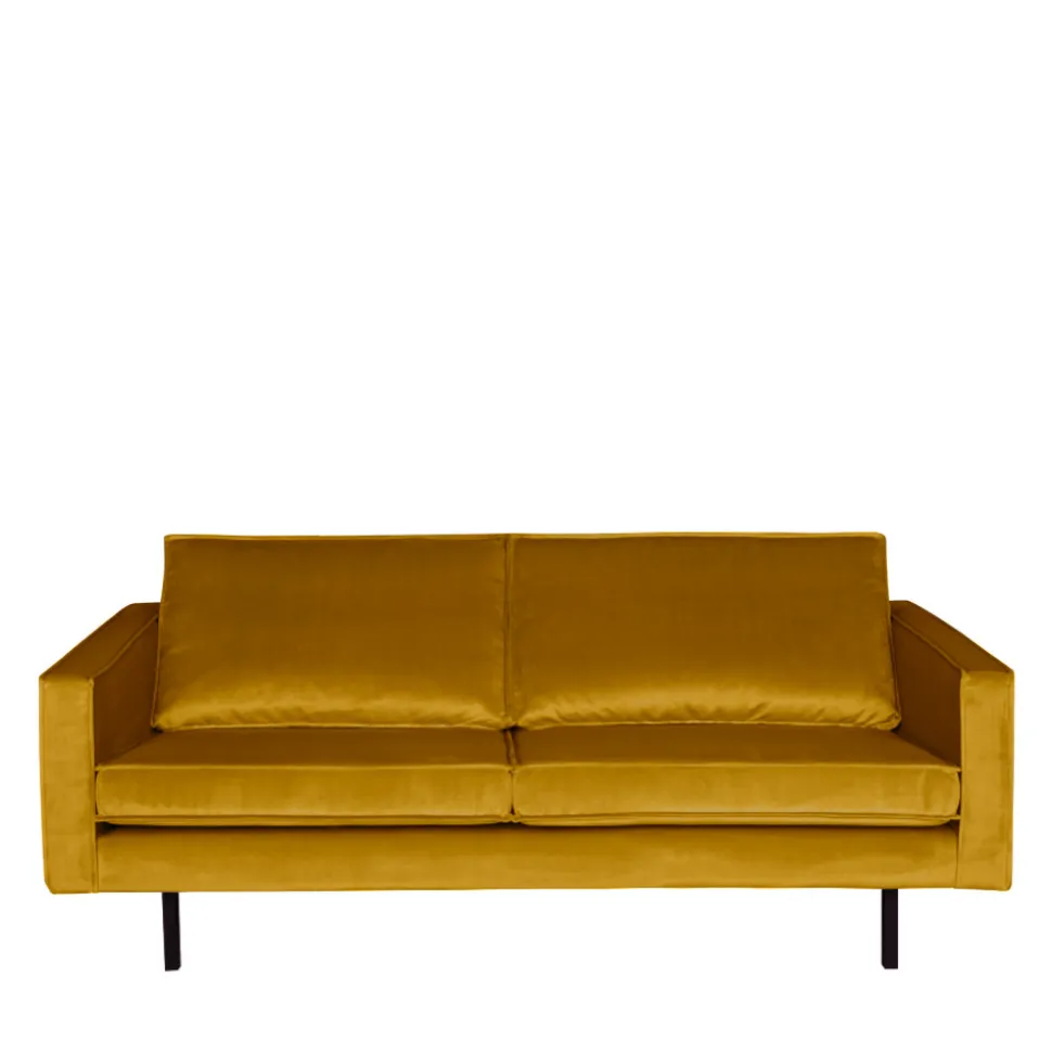 BRONCO Canapé 3 places vintage en velours