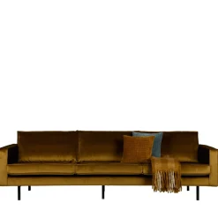 BRONCO Grand canapé 4 places vintage velours