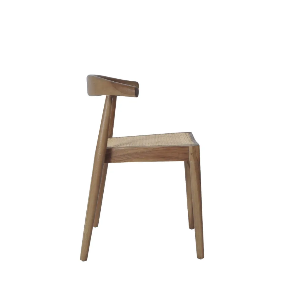 BUNGA Lot de 2 chaises en teck et cannage
