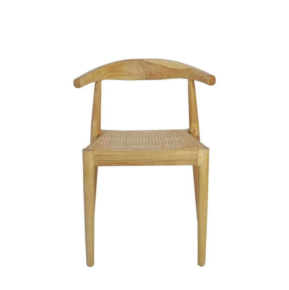 BUNGA Lot de 2 chaises en teck et cannage