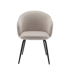 CALABRA Lot de 2 fauteuils de table en tissu et métal
