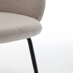 CALABRA Lot de 2 fauteuils de table en tissu et métal
