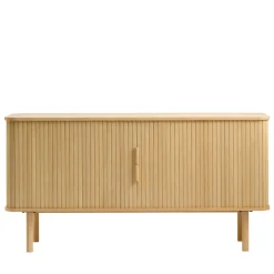 CALLAN Buffet aux portes coulissantes en bois strié L160cm