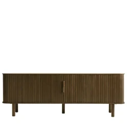 CALLAN Meuble TV aux portes coulissantes en bois strié L160cm