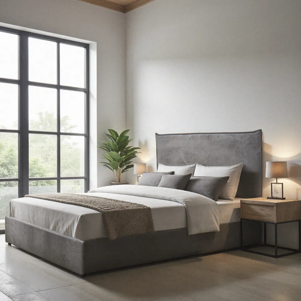 CAMA Lit coffre en velours côtelé 160x200cm