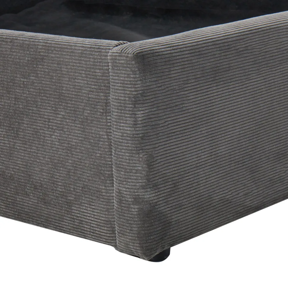 CAMA Lit coffre en velours côtelé 160x200cm
