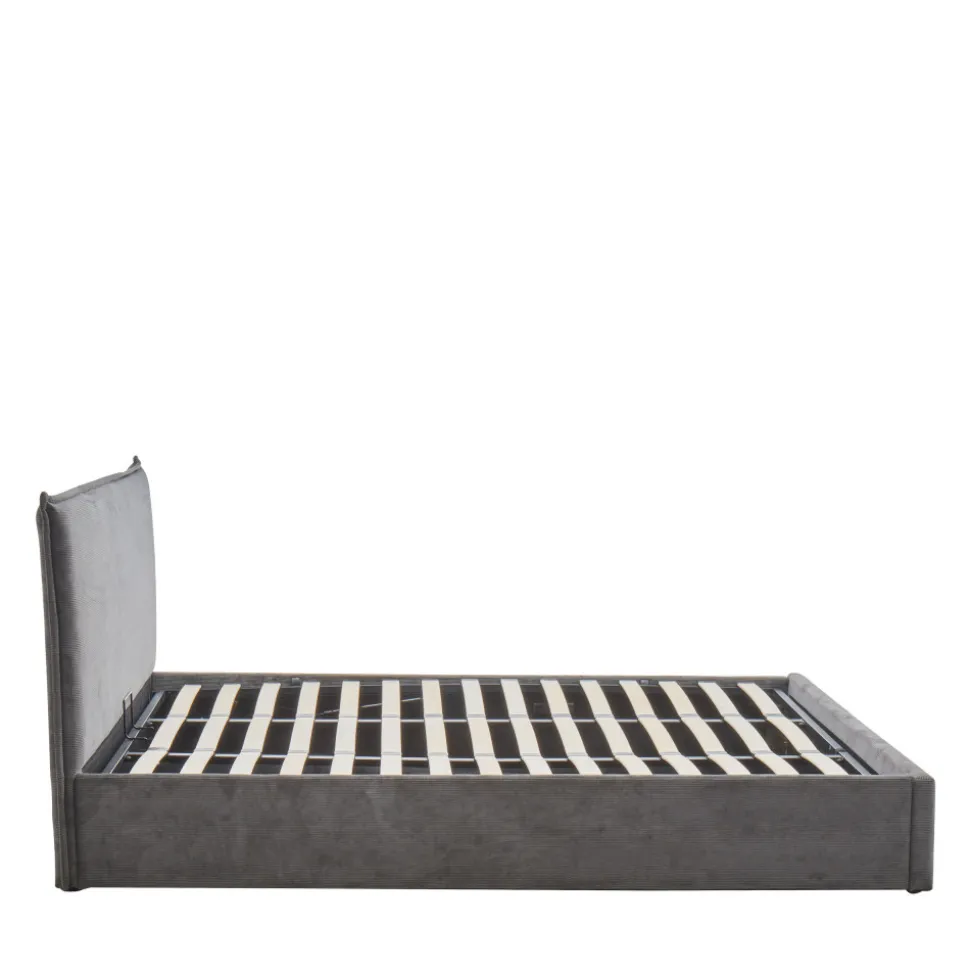 CAMA Lit coffre en velours côtelé 180x200cm
