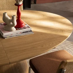 CAMI Table à manger extensible 6 à 8 personnes ovale en bois