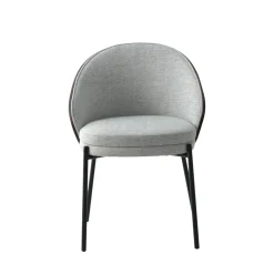 CANELAS Lot de 2 chaises en tissu et métal