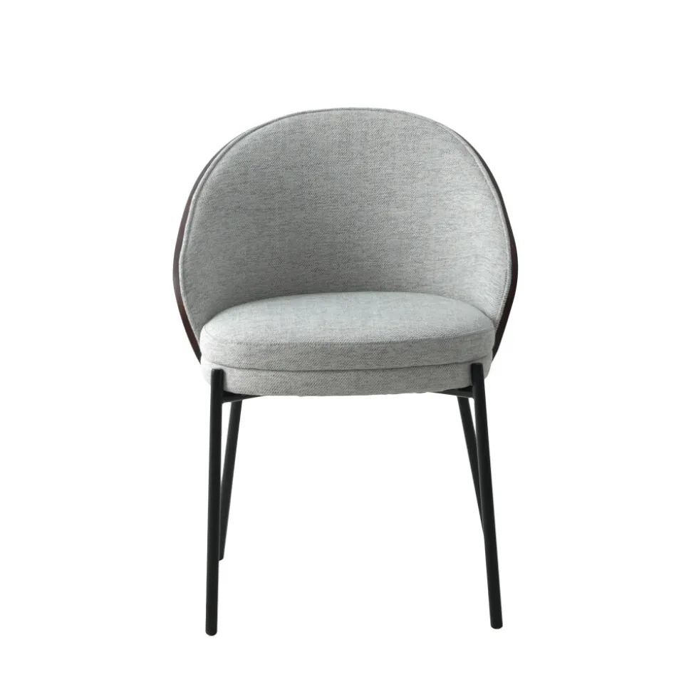 CANELAS Lot de 2 chaises en tissu et métal