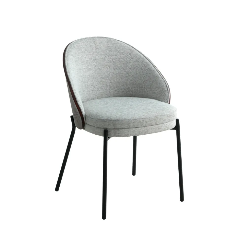 CANELAS Lot de 2 chaises en tissu et métal