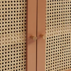 CANNO Buffet 2 portes en bois et cannage L90cm