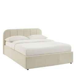 CARMEN Lit coffre en tissu chenille 140x190cm