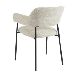 CELESTE Lot de 2 fauteuils de table en tissu et métal