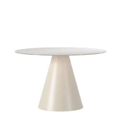 CELESTE Table à manger 4 personnes ronde en verre trempé et métal ø120cm