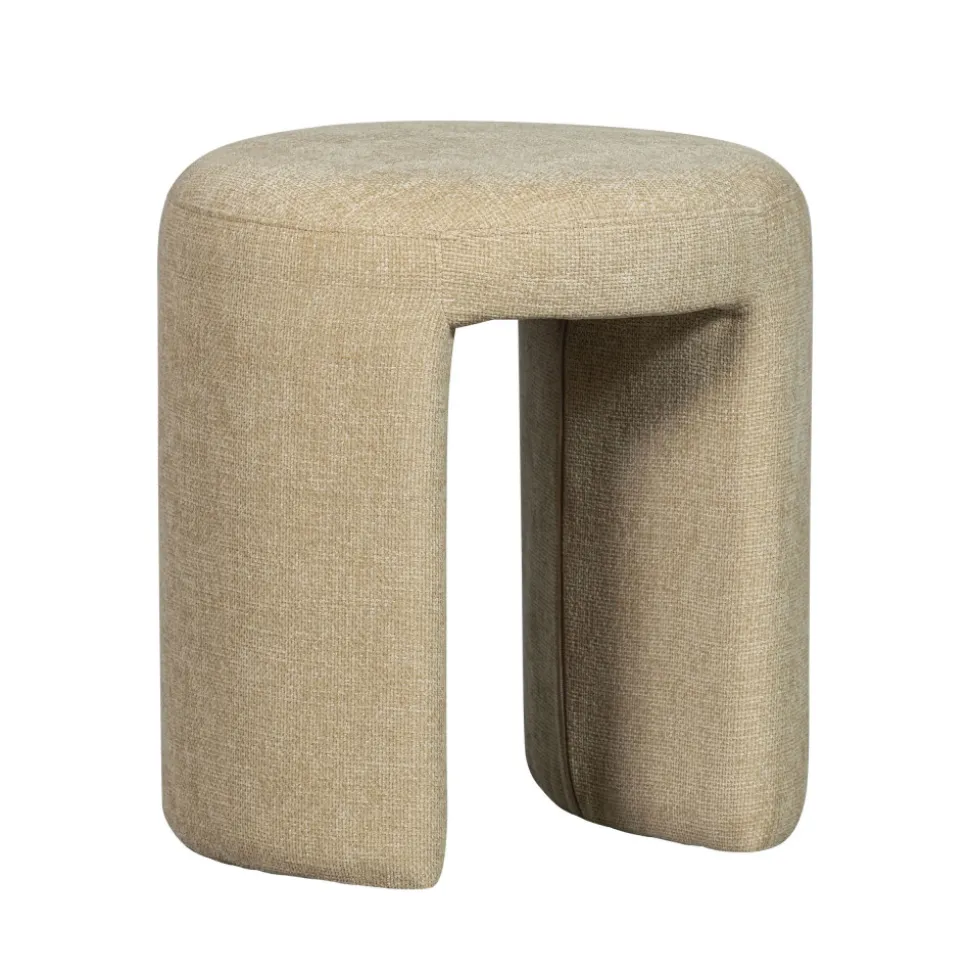 CHARLIE Pouf rond en tissu ø45cm