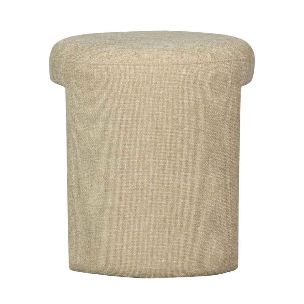 CHARLIE Pouf rond en tissu ø45cm