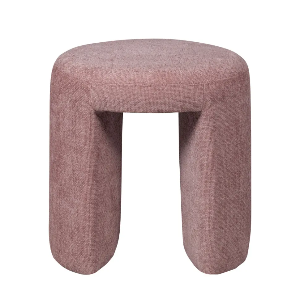 CHARLIE Pouf rond en tissu ø45cm