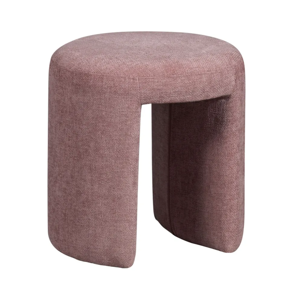 CHARLIE Pouf rond en tissu ø45cm