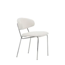 CHICO Lot de 2 chaises en tissu bouclette et métal