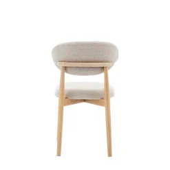 CLARA Lot de 2 chaises en tissu bouclette et bois