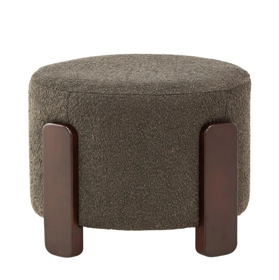 COFFEY Pouf rond en tissu bouclette ø52,5cm