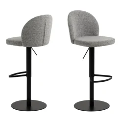 COLOBURA Tabouret de bar réglable en tissu et métal H55-80cm