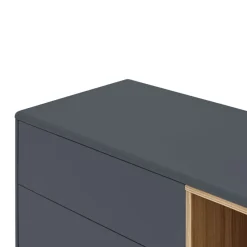 CORVO Buffet 1 porte 6 tiroirs en bois L180cm