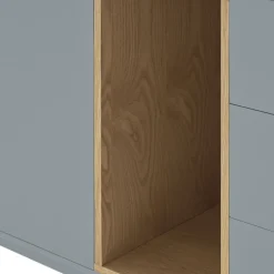 CORVO Buffet 1 porte 3 tirois en bois L136,8cm