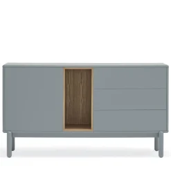 CORVO Buffet 1 porte 3 tirois en bois L136,8cm