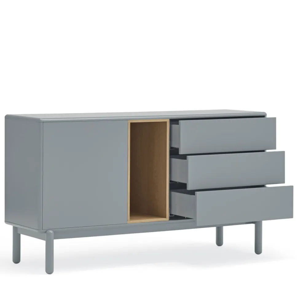 CORVO Buffet 1 porte 3 tirois en bois L136,8cm