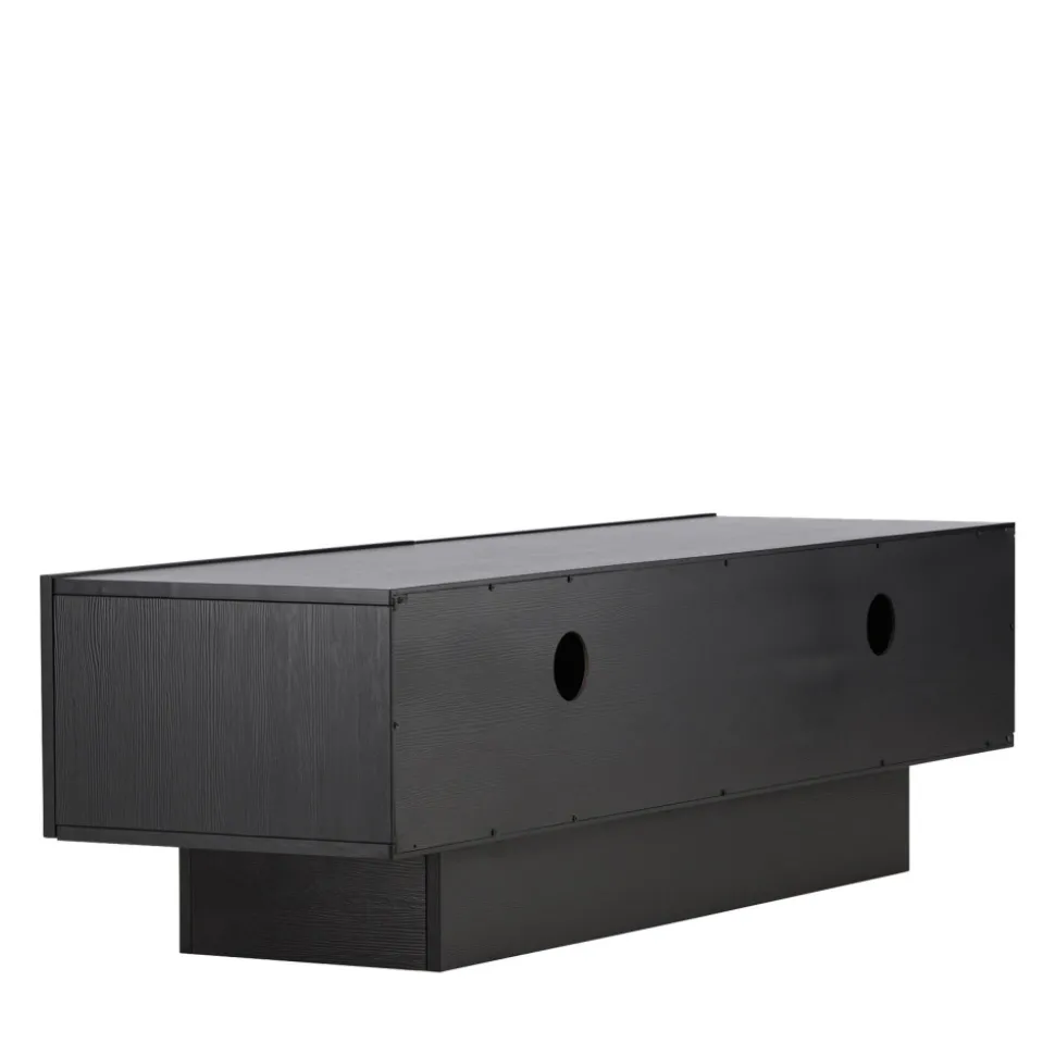 CUENCA Meuble TV 2 portes battantes en bois L160cm