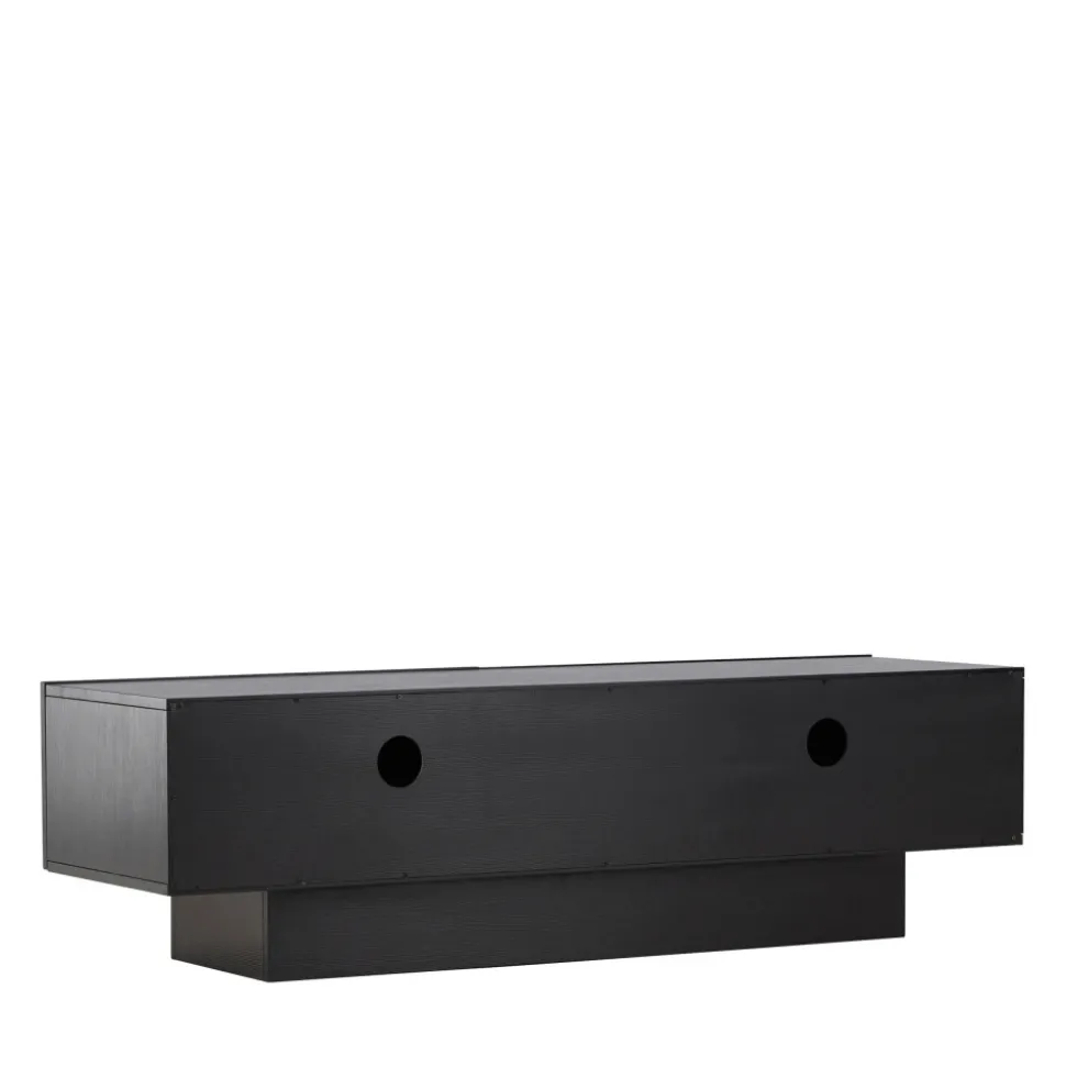 CUENCA Meuble TV 2 portes battantes en bois L160cm