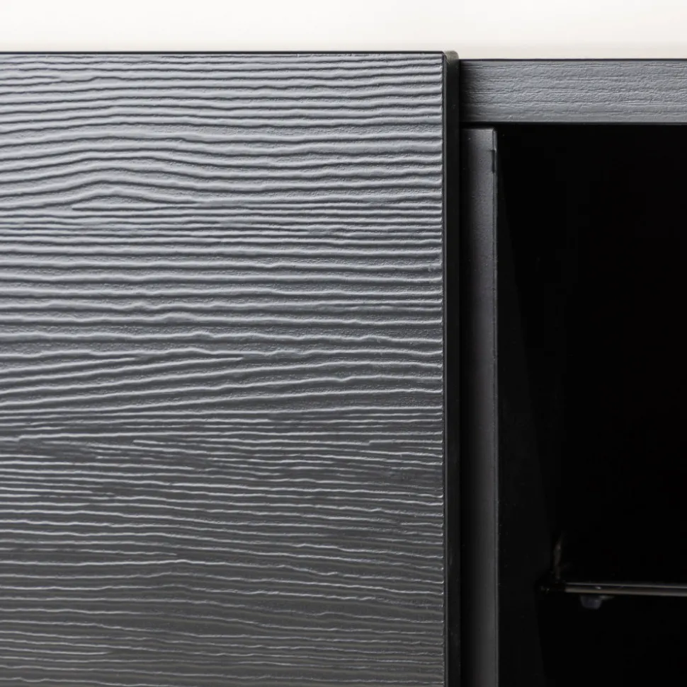 CUENCA Meuble TV 2 portes battantes en bois L160cm