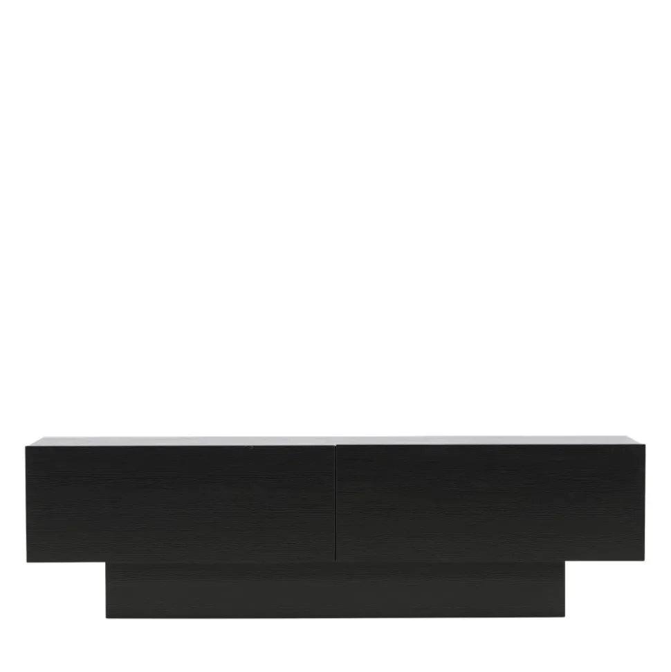 CUENCA Meuble TV 2 portes battantes en bois L160cm