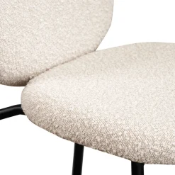 DALBY Lot de 2 tabourets de bar en tissu bouclette et métal H65cm