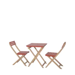 DANA Set bistrot pliant de jardin 2 personnes en bois