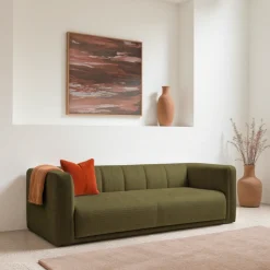 DANAE Canapé convertible 4 places en tissu chenille